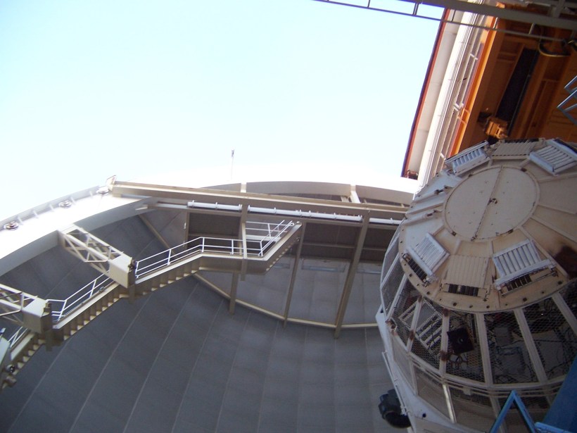 The view up through the dome. Fortunately, there was no reason  to go up that terrifying staircase.